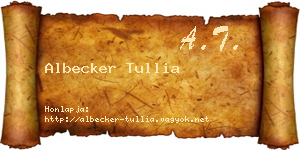 Albecker Tullia névjegykártya